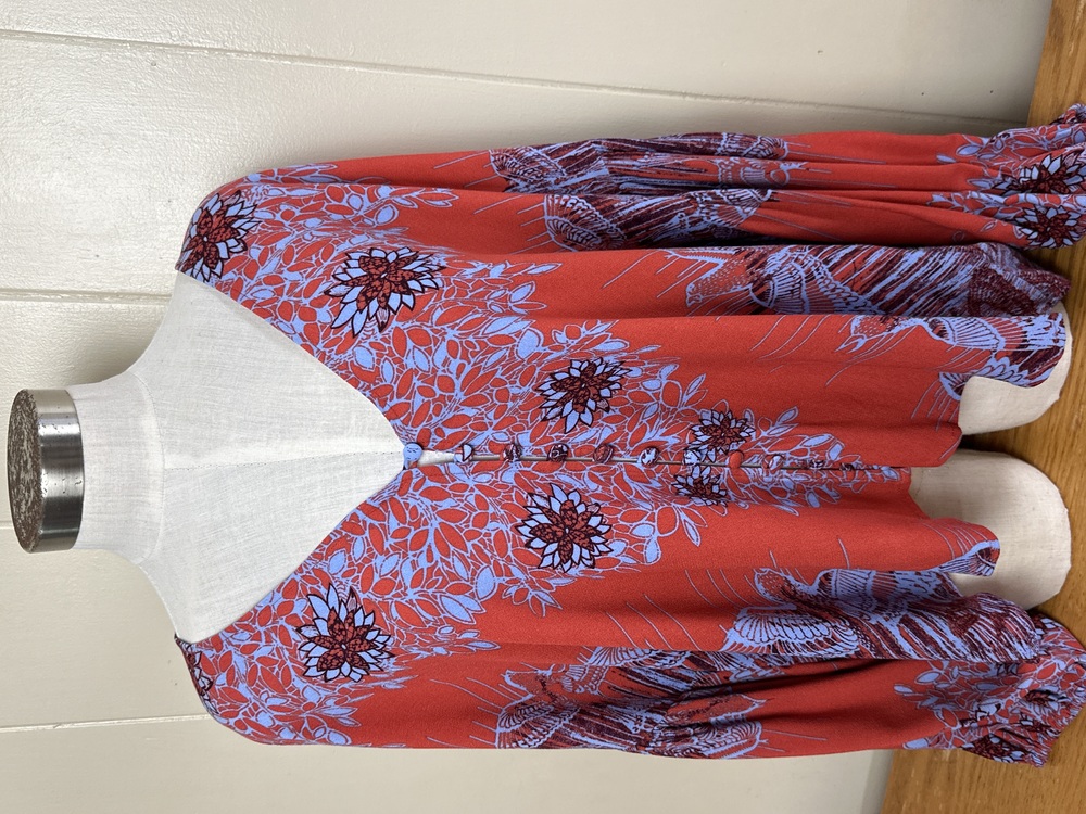 Free People Top Women's Small Petite Loose Fit‎ Long Puff Sleeve Oversized